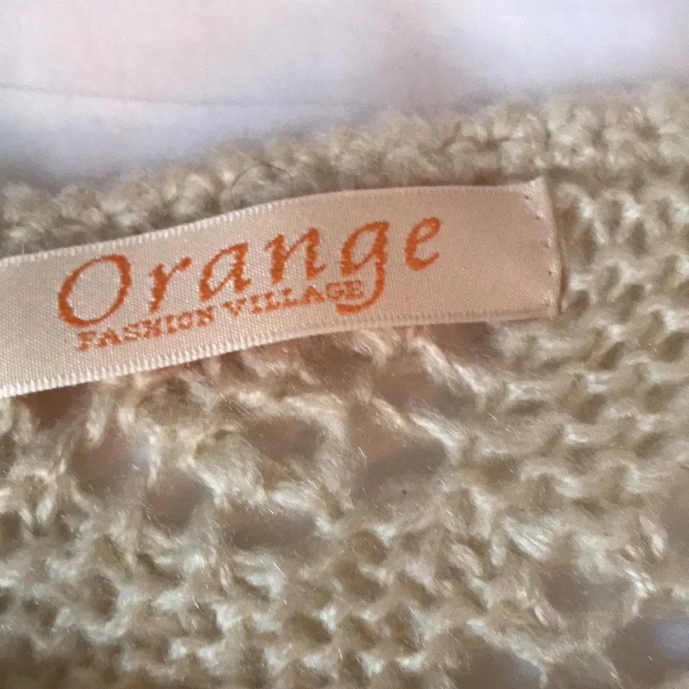 Cream open knit scallop edged flared tunic/mini dress EUC - Picture 2 of 6